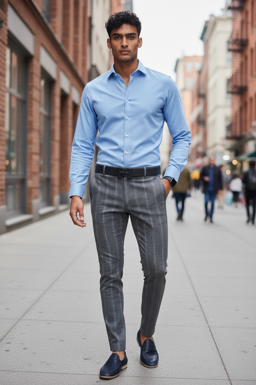 Pantaloni Barbati Gri Regular Fit Bumbac 100% - imagine 2