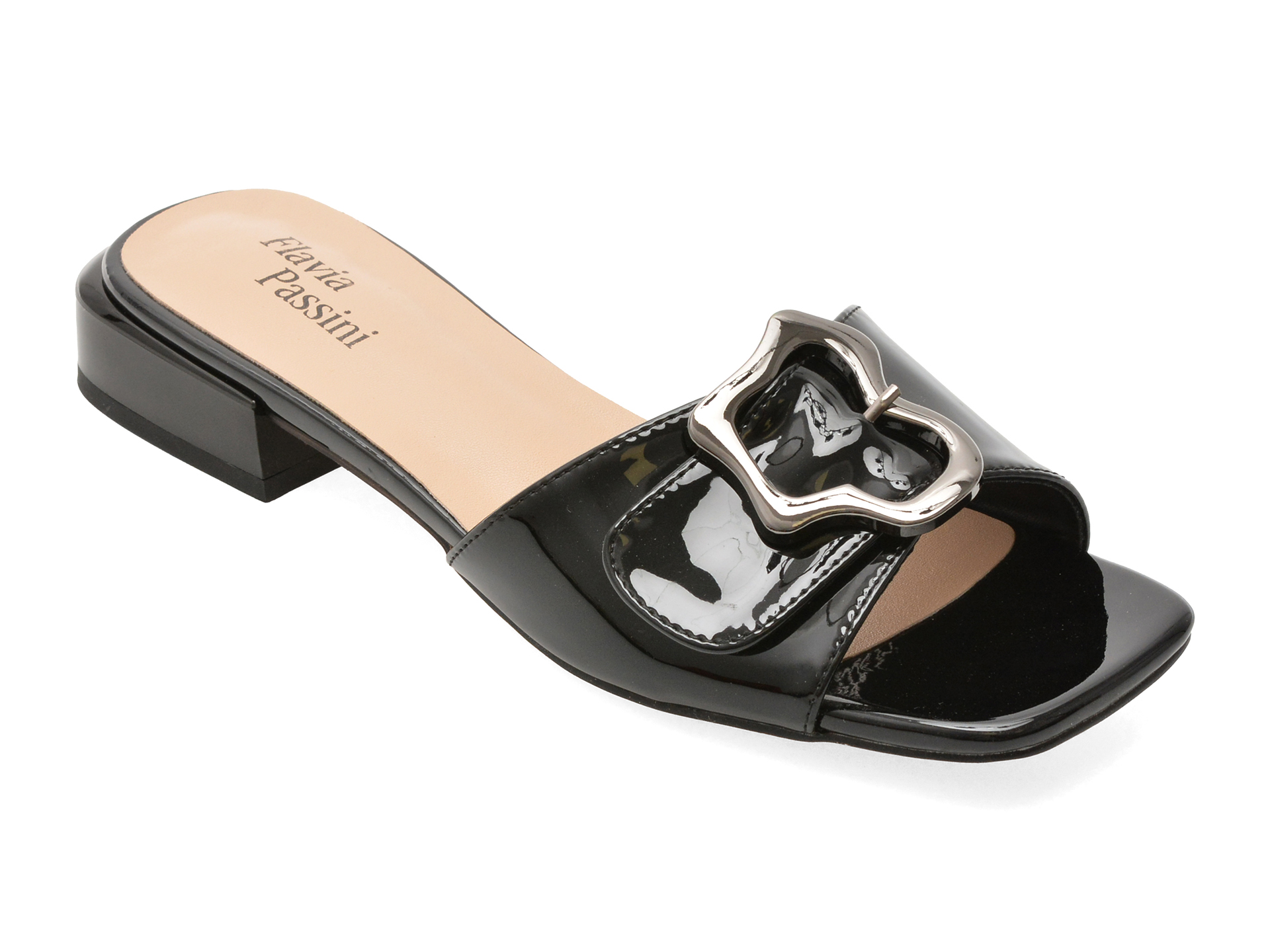 Papuci Flavia Passini Negri | Eleganță din Piele Lacuită - imagine 2