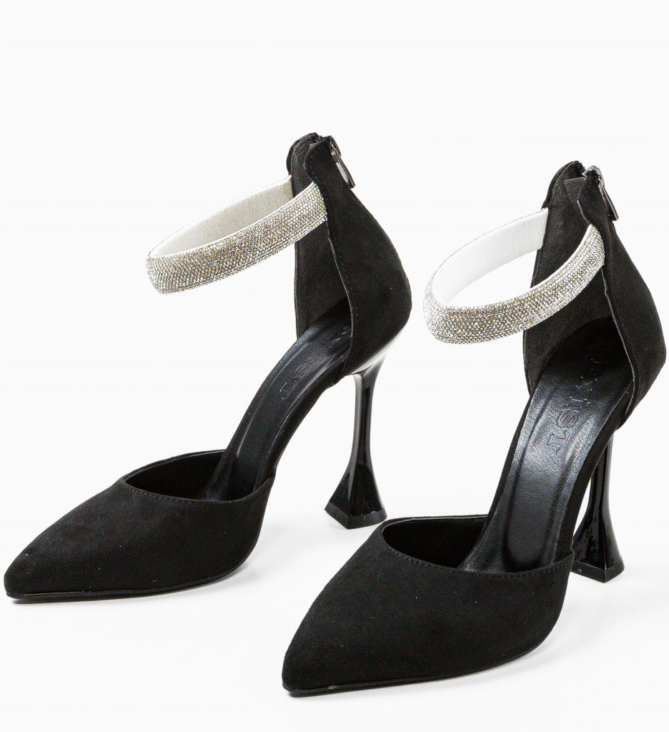 Pantofi Mytys Negri Eleganți cu Toc - imagine 5