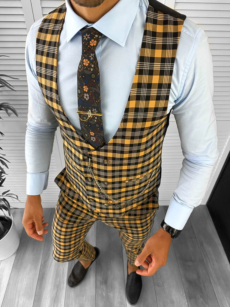 Compleu Barbati Vesta + Pantaloni Elegant A4275