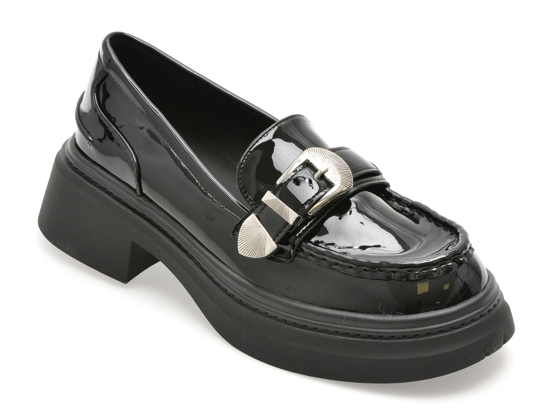 Mocasini FLAVIA PASSINI negri din piele lacuită