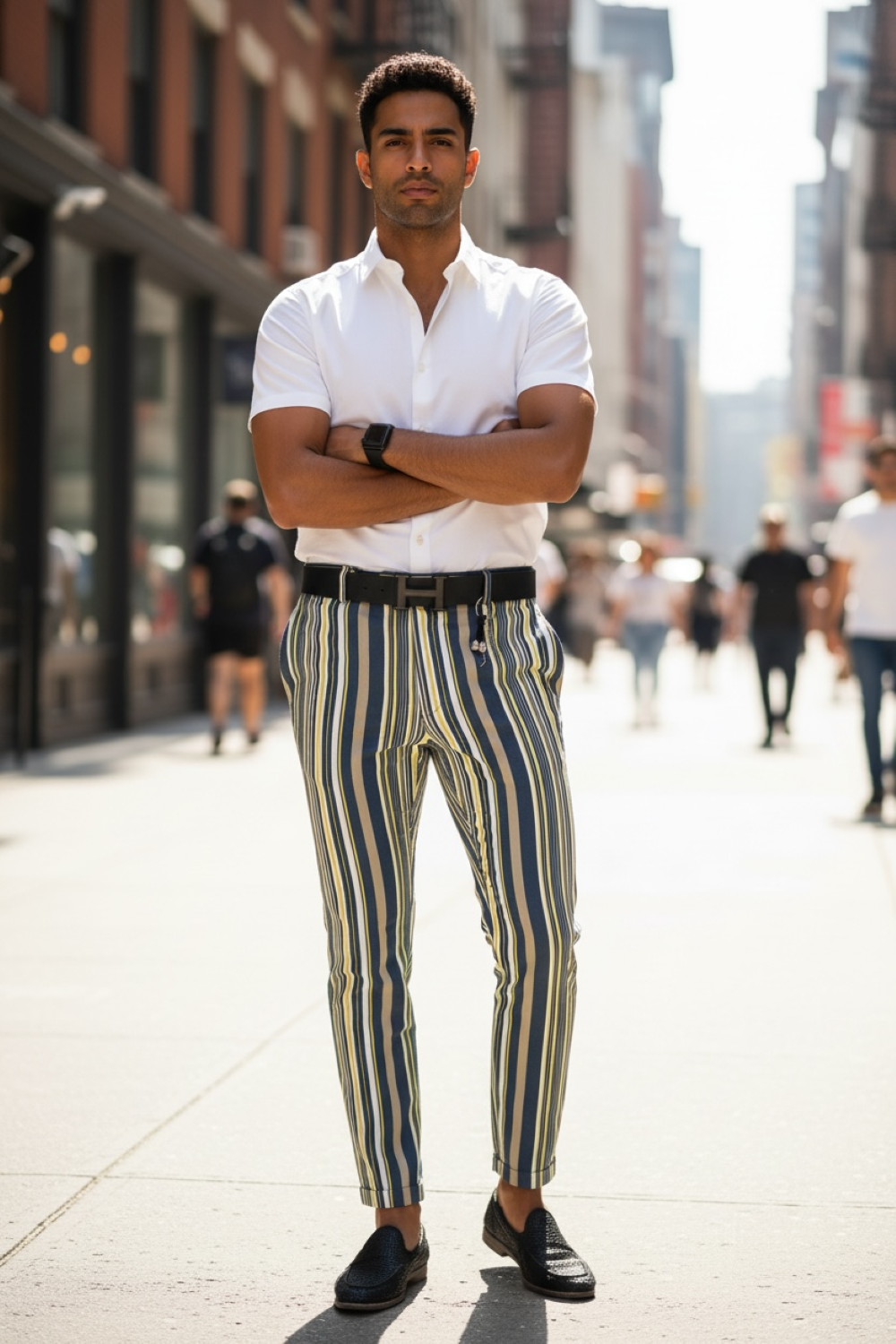 Pantaloni Barbati Eleganti Conici Tip Office - imagine 2