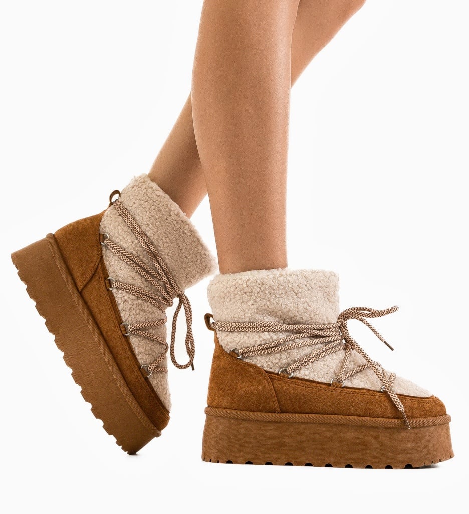 Ghete Dama Kmile Camel | Eleganta si Confort - imagine 2
