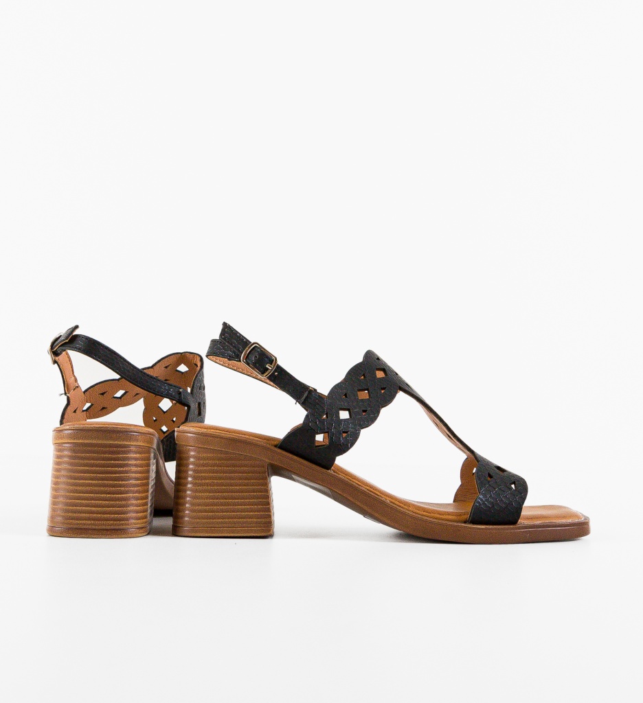 Sandale cu Toc Jiano Negre | Eleganță și Stil - imagine 5