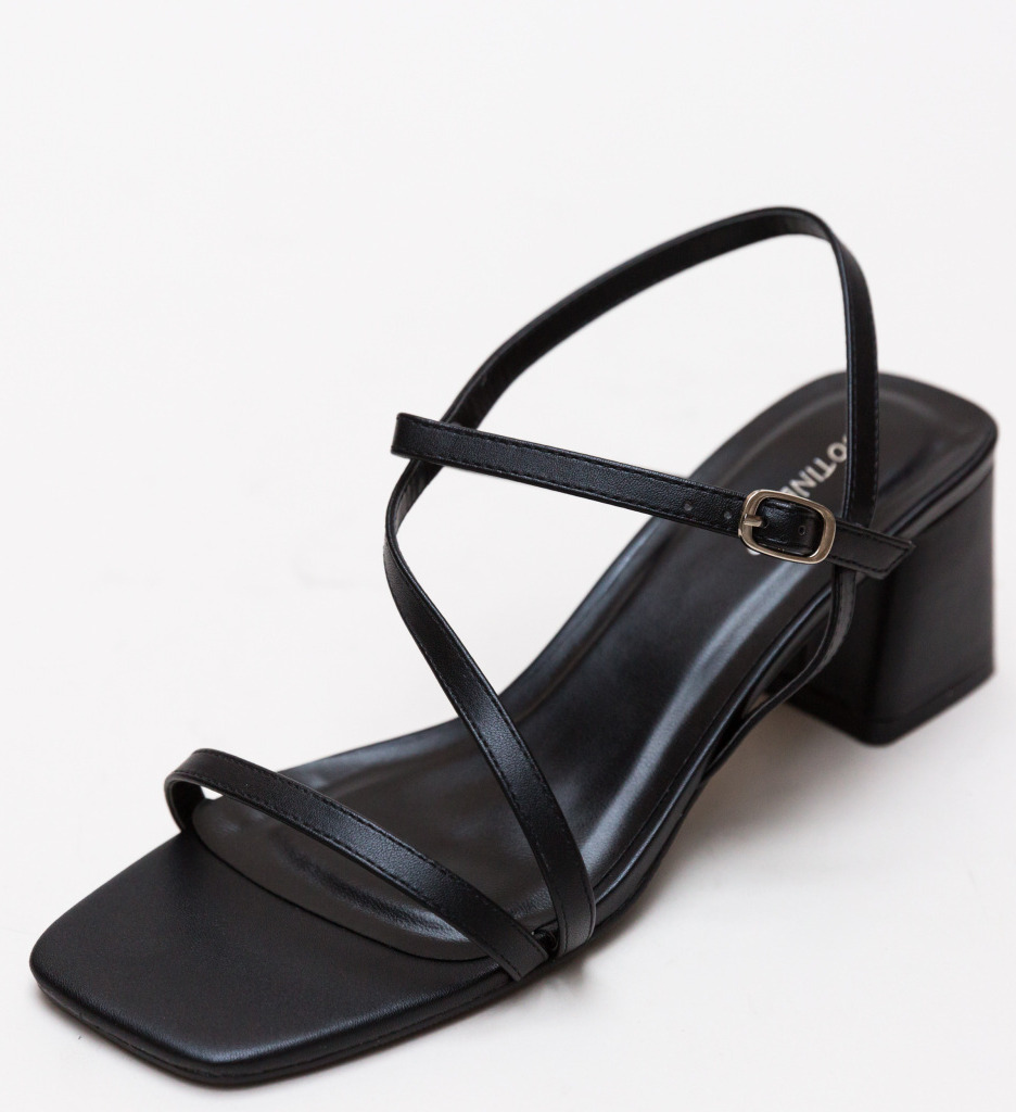 Sandale Flutus Negre cu Toc | Eleganță și Stil - imagine 7