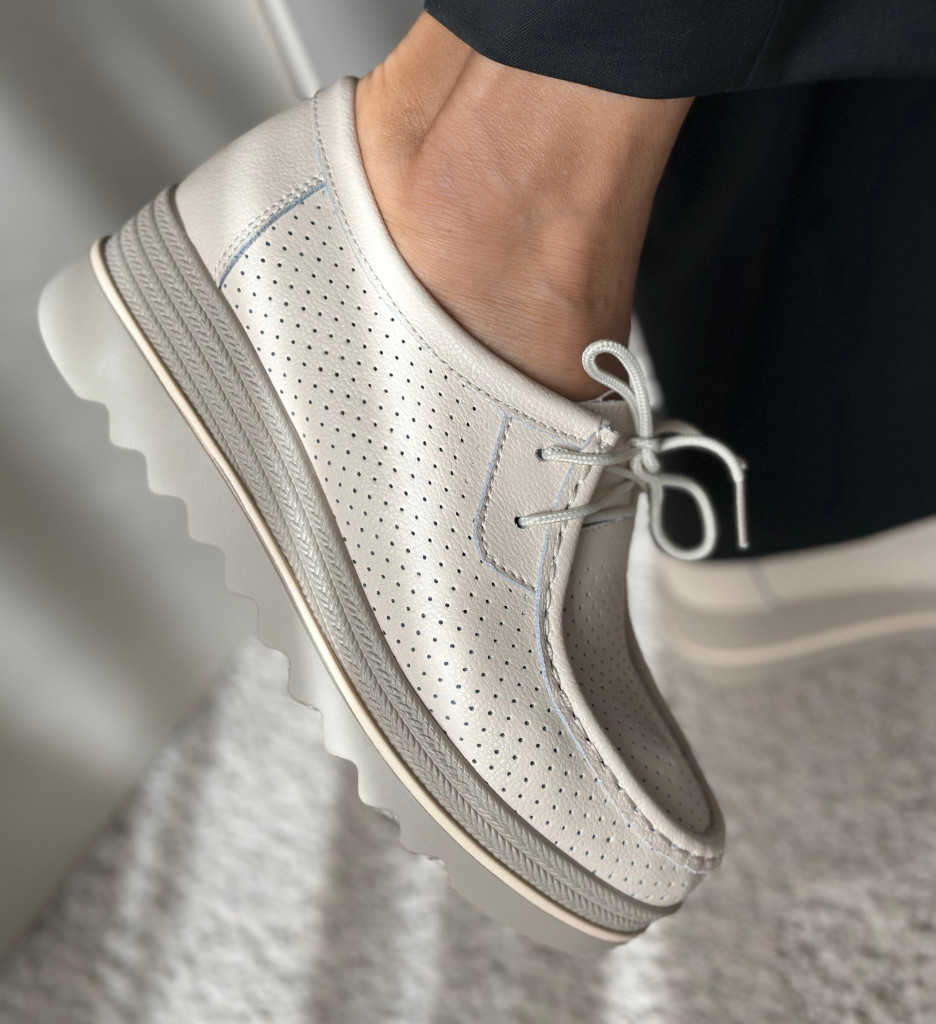 Pantofi Casual Dama Bej | Confort si Stil - imagine 2
