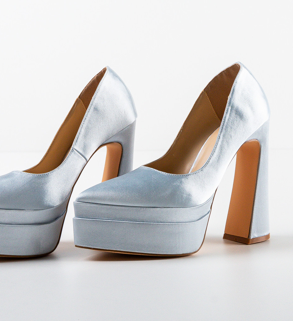 Pantofi Carweb Argintii Eleganți cu Toc - imagine 6