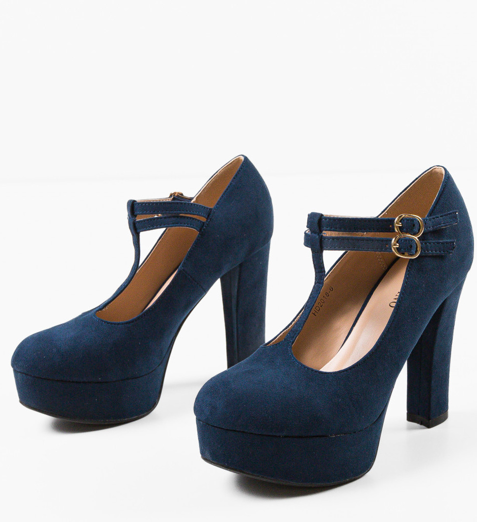 Pantofi Dama Bleumarin cu Toc - Eleganță Summers - imagine 8