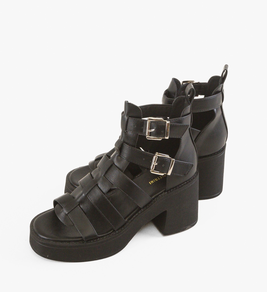 Sandale Toc Jonty Negre Elegante - imagine 5