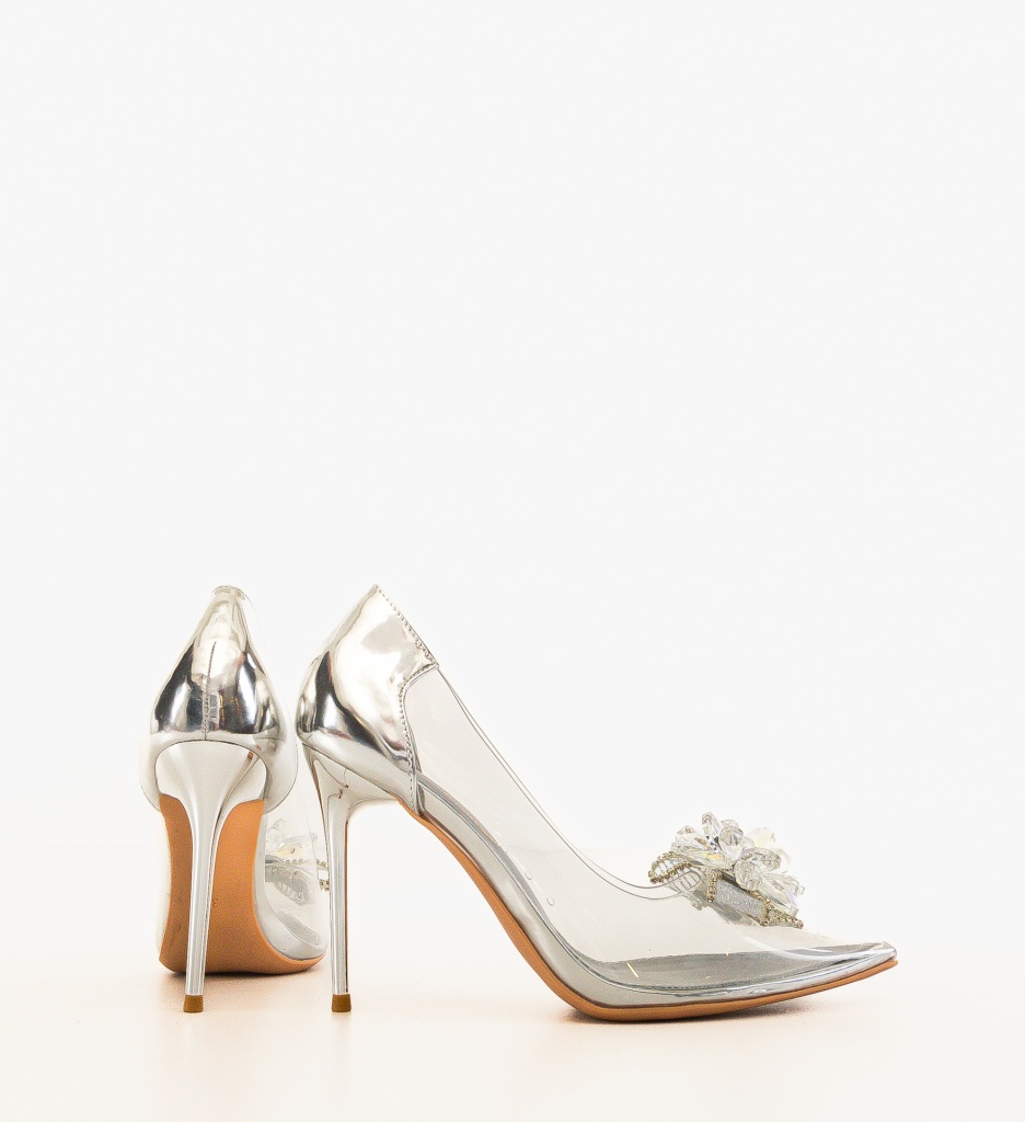 Pantofi Stiletto Argintii Inayah | Eleganță Maximă - imagine 3