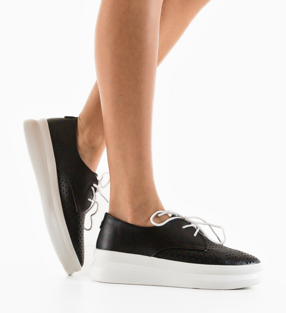 Pantofi Casual Dama Alannah Negri - Confort Zilnic