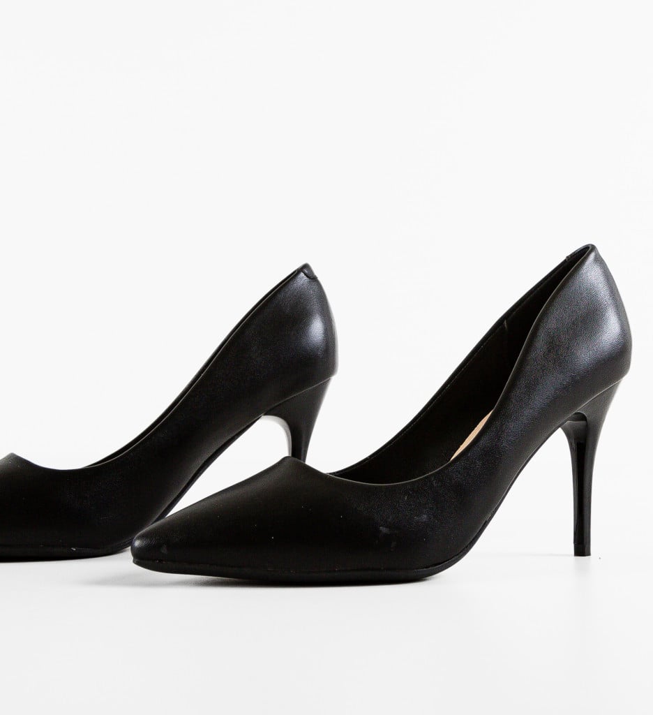 Danube Pantofi Toc Eleganți Negri - imagine 8