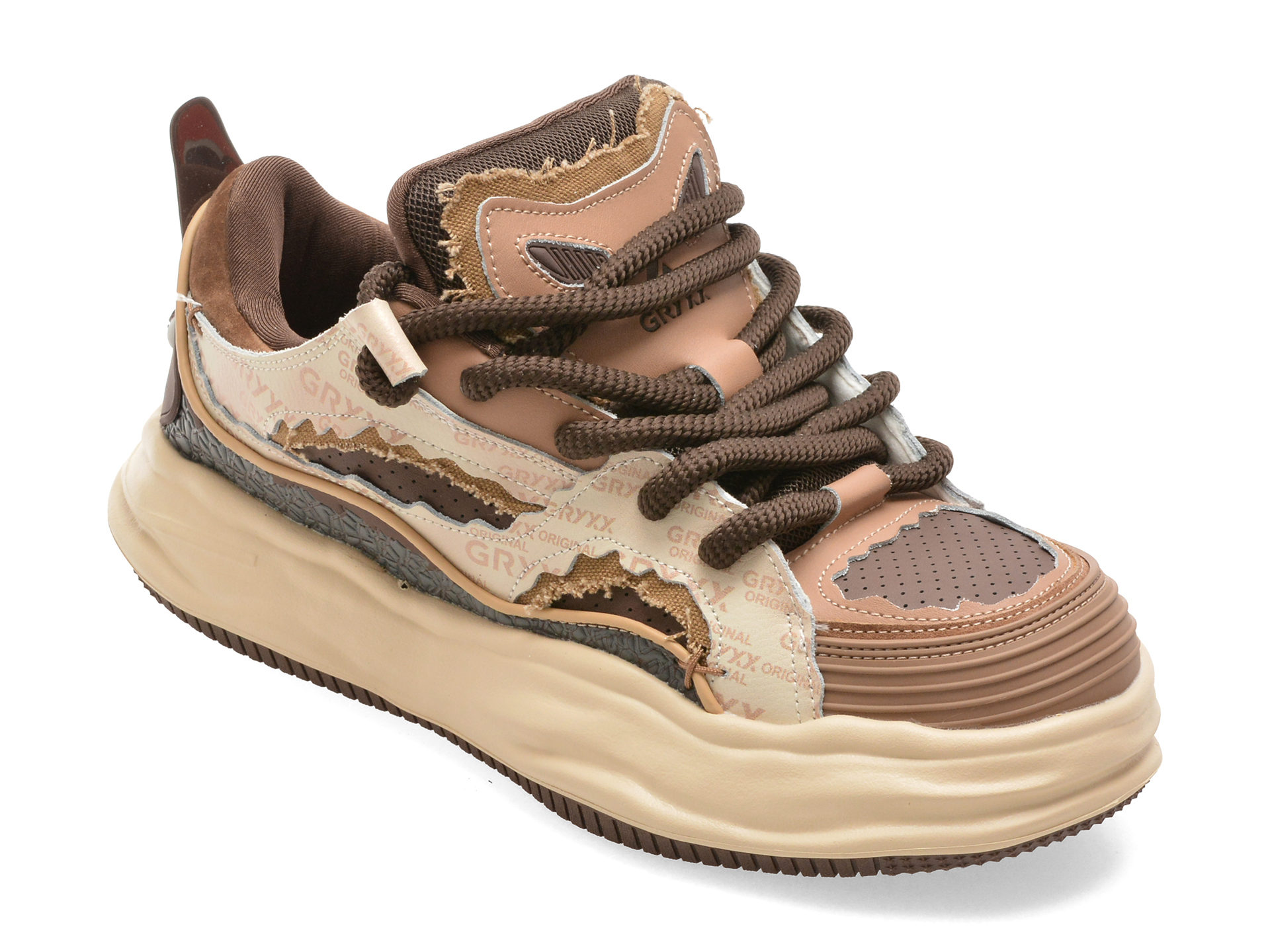 Pantofi sport GRYXX maro din piele naturală