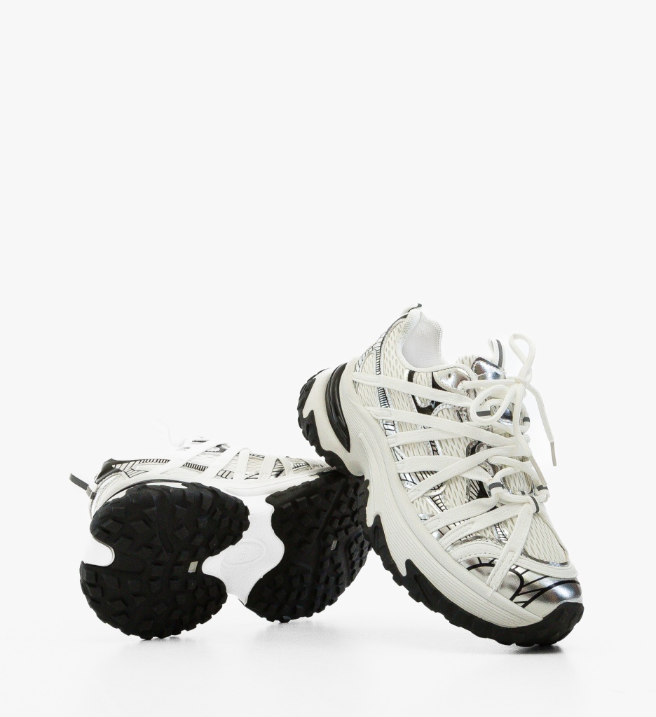 Sneakers Dama Rainbow Argintii | Stil și Confort Sport - imagine 5