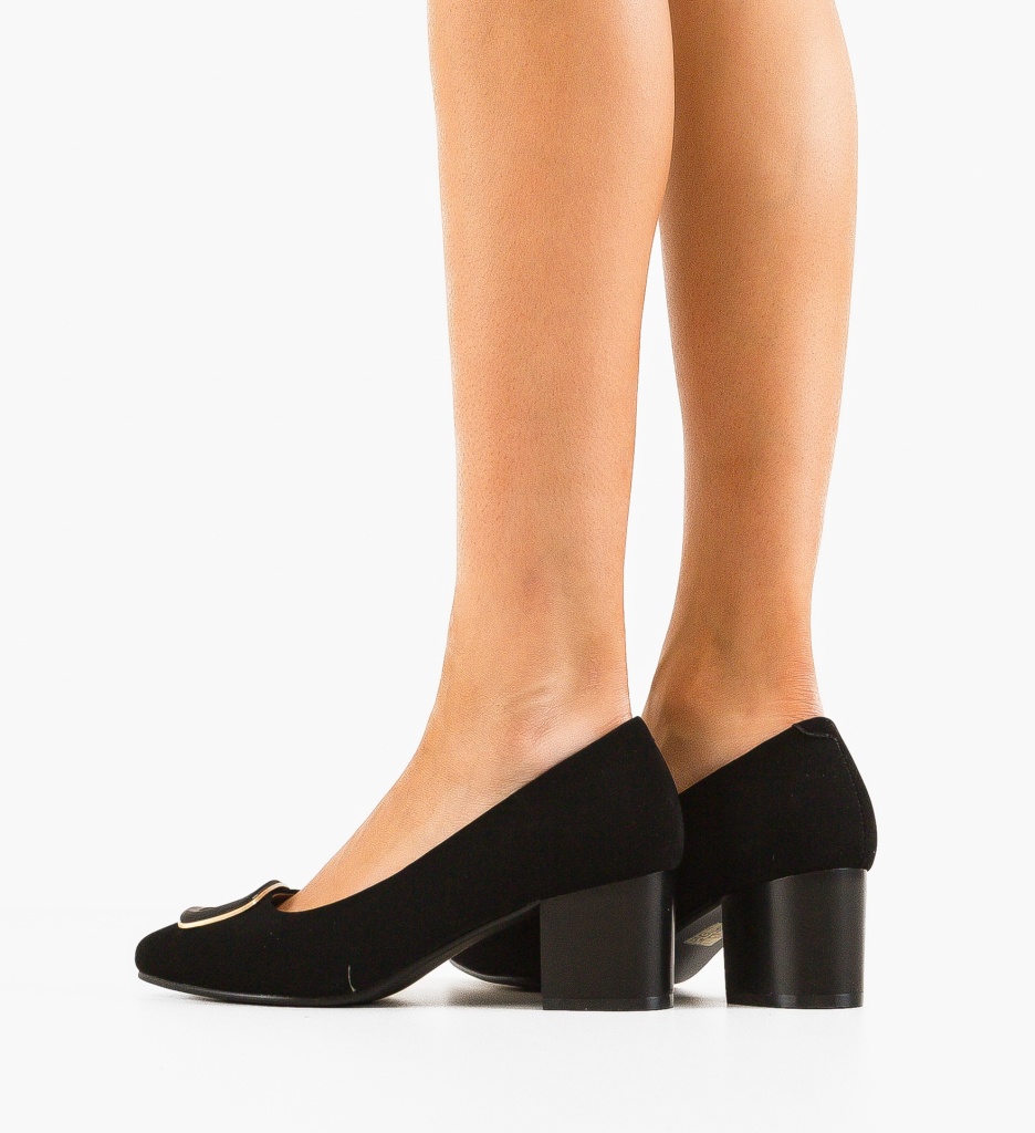 Pantofi Dama Vincen Negri cu Toc Eleganți - imagine 2