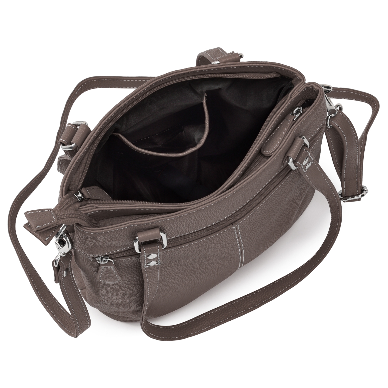 Geanta Anne GT3856 Piele Naturala Dark Taupe - imagine 4