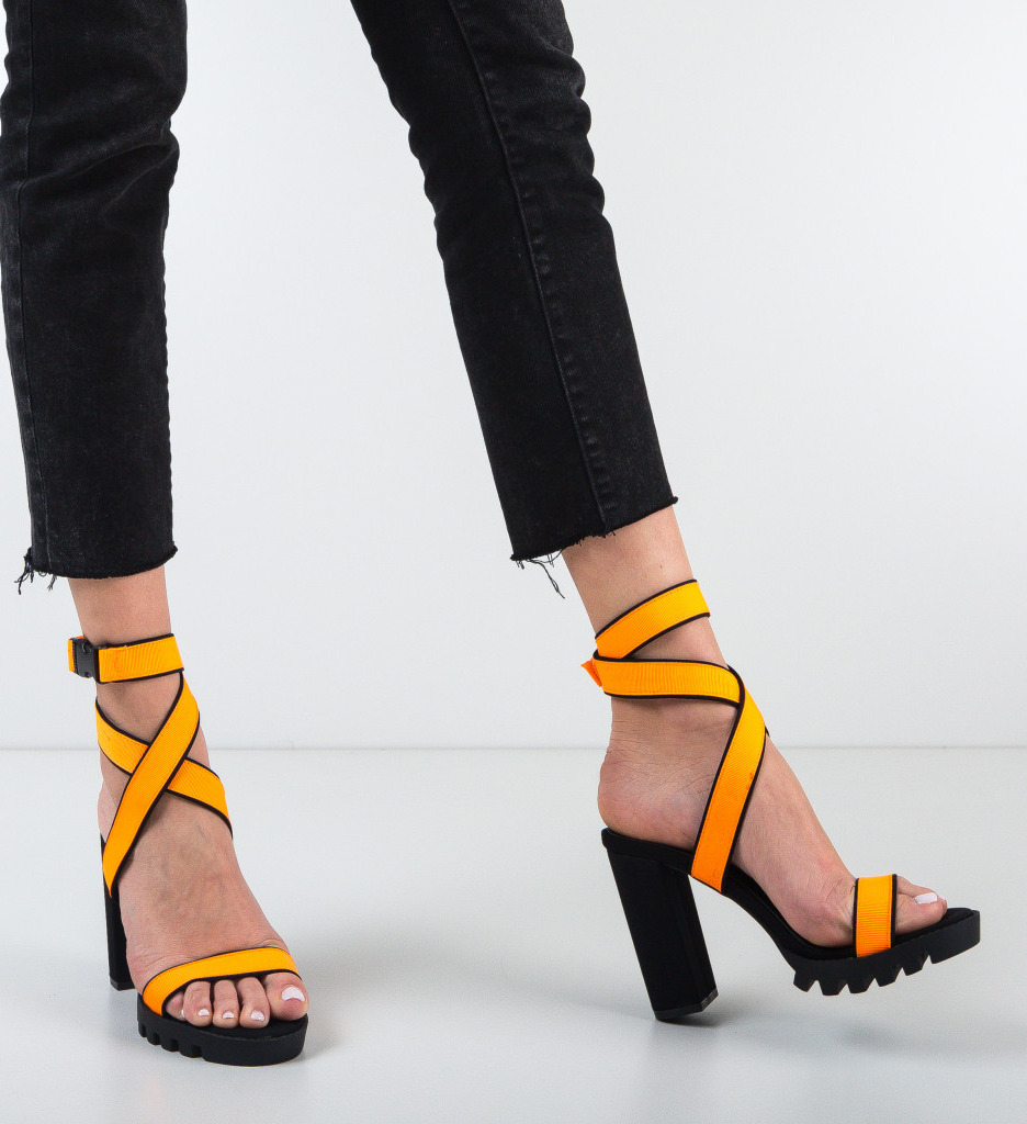 Sandale Lennon Portocalii | Eleganță și Stil - imagine 2