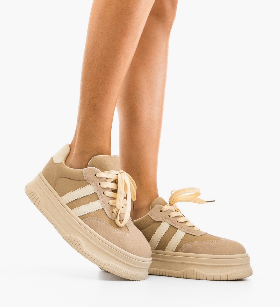 Sneakers Dama Carlas Bej - Confort și Stil - imagine 7