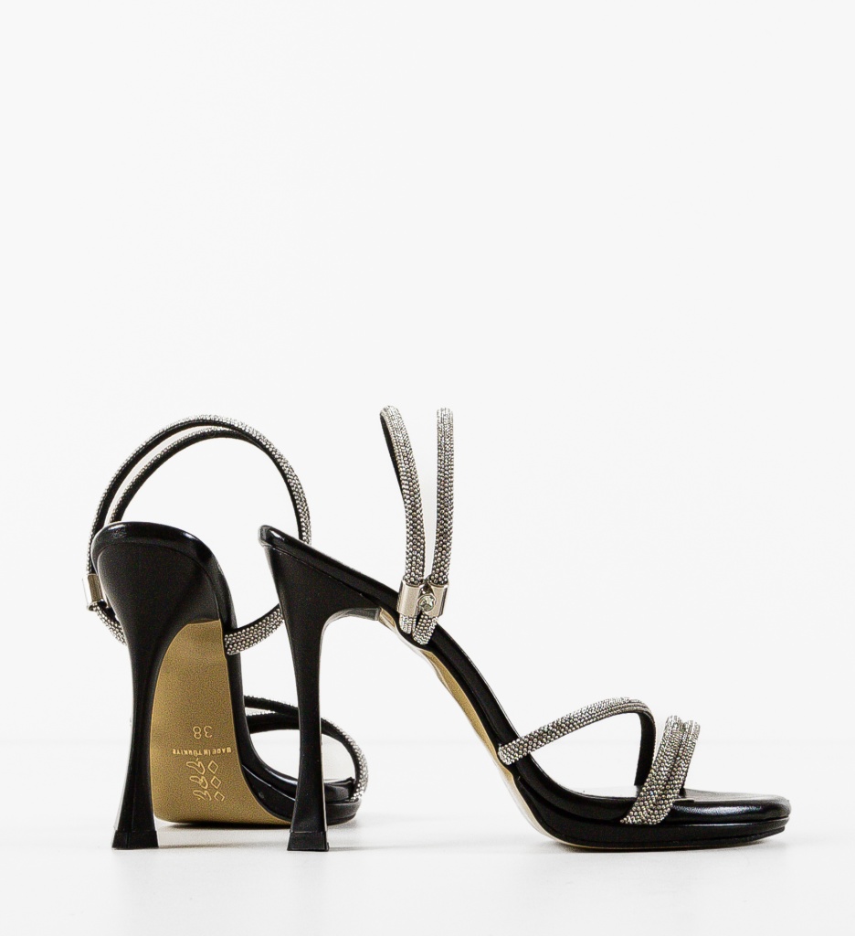 Sandale cu toc Gerta Negre - Eleganță și Stil - imagine 4