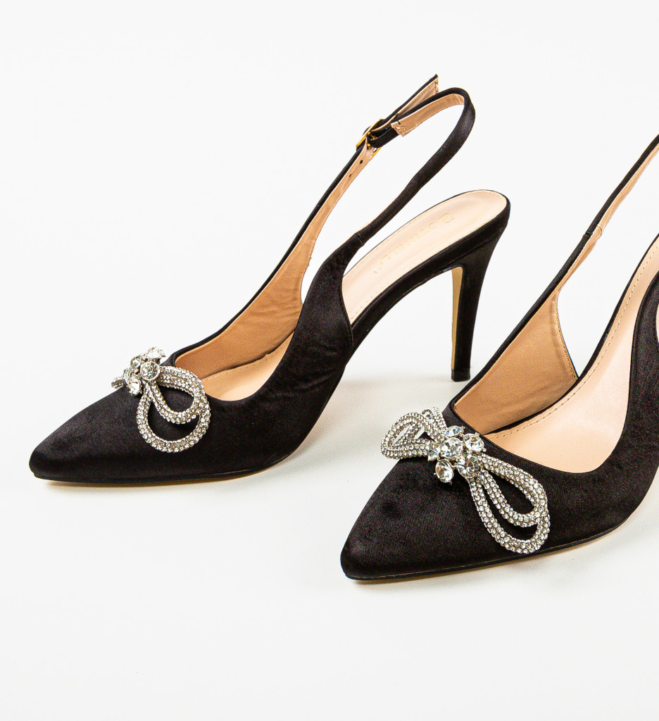 Pantofi Dama Totyce Negri cu Toc Eleganți - imagine 6