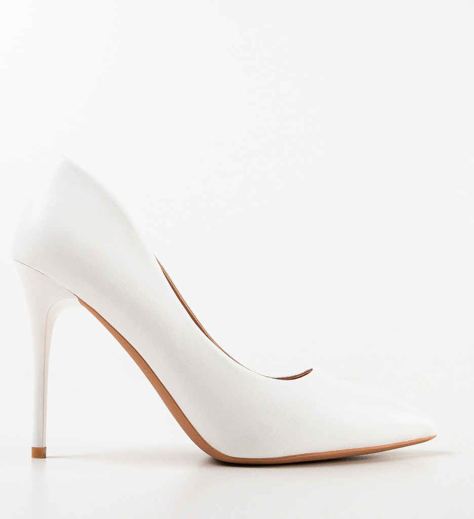 Pantofi cu toc Oknam Albe - Eleganță și Stil - imagine 4