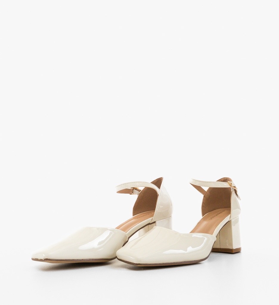 Pantofi cu Toc Mies Albi - Look Impecabil - imagine 3