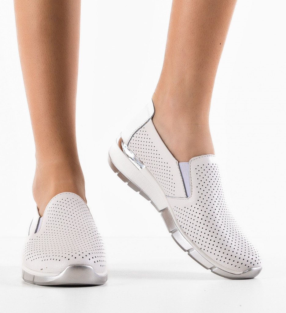 Pantofi Pufine Albi Casual - Confort și Stil - imagine 3