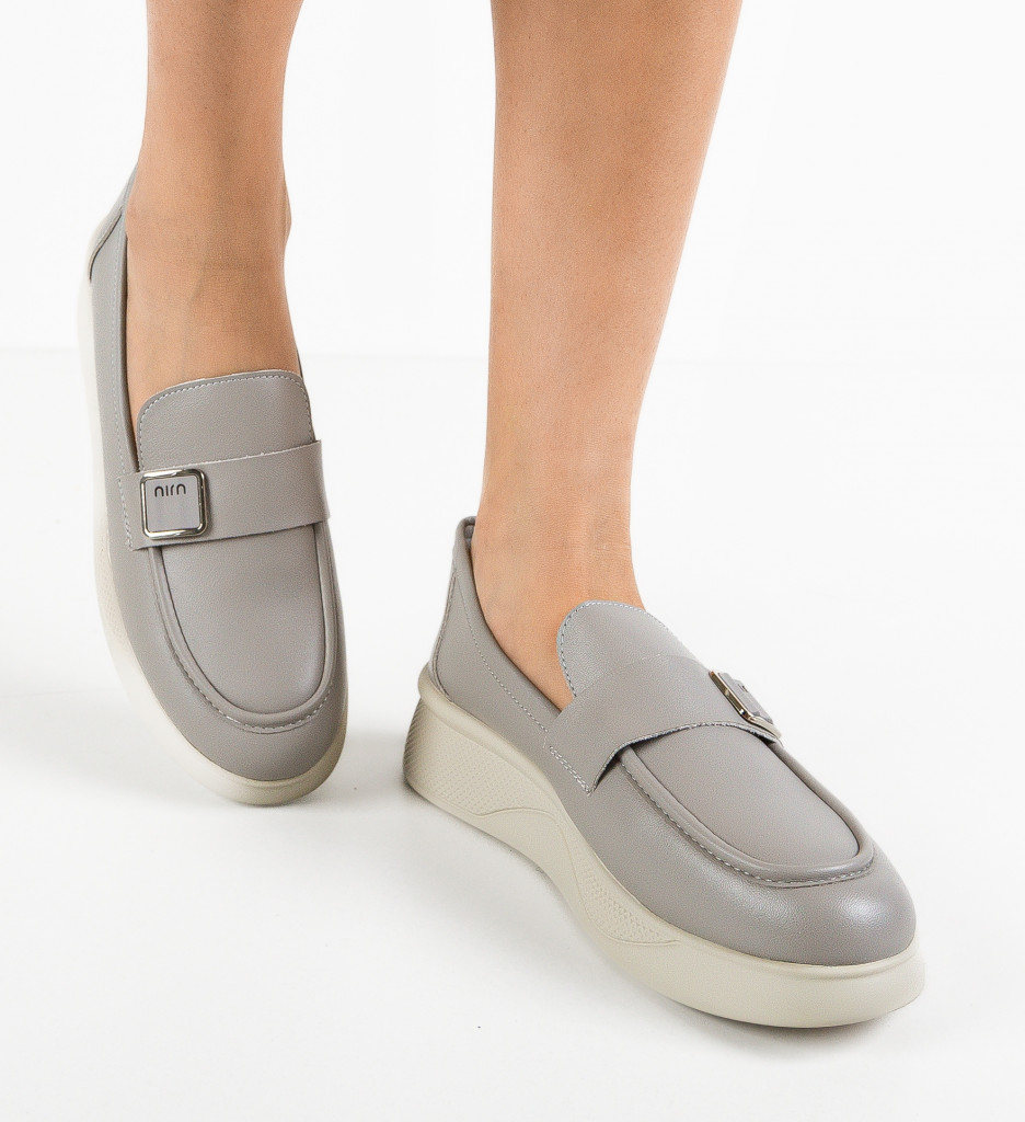 Pantofi Casual Dama Catlyn Gri | Confort si Stil - imagine 2