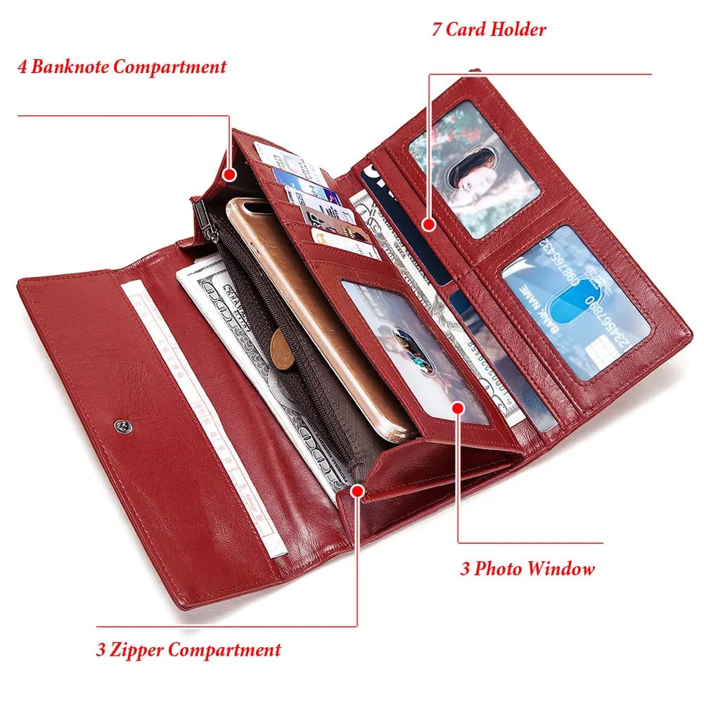 Portofel Delis Basilia PT1213 Piele Naturală Bordo - imagine 3