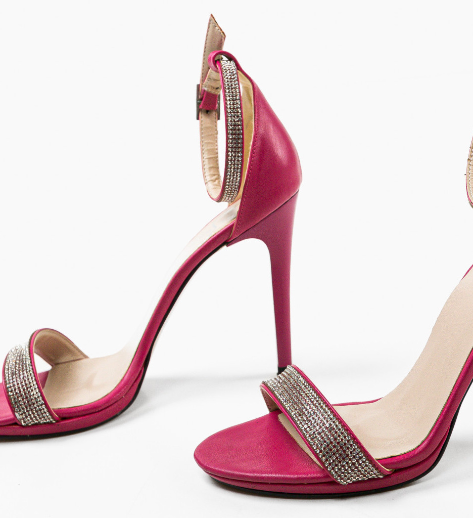 Sandale Cincil Fuchsia cu Toc Elegante - imagine 7