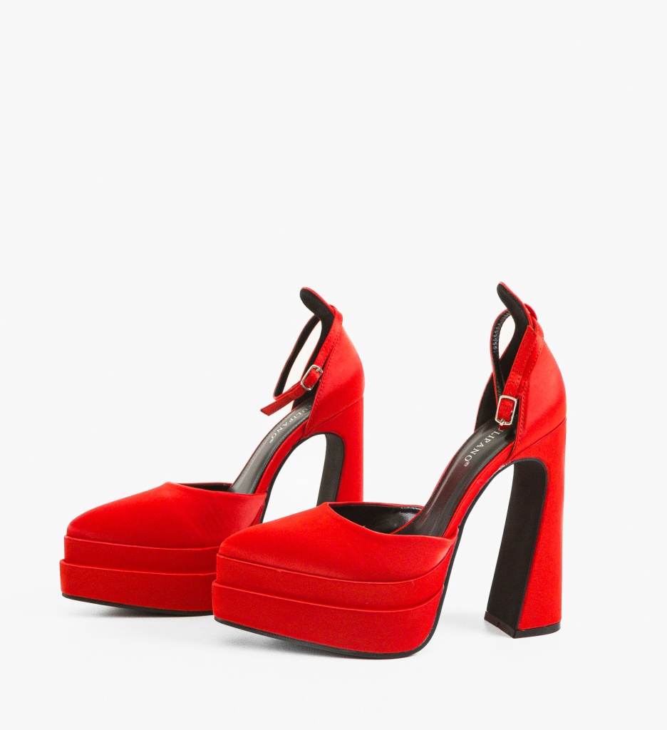 Pantofi Amira Rosii cu Toc Eleganți - imagine 4