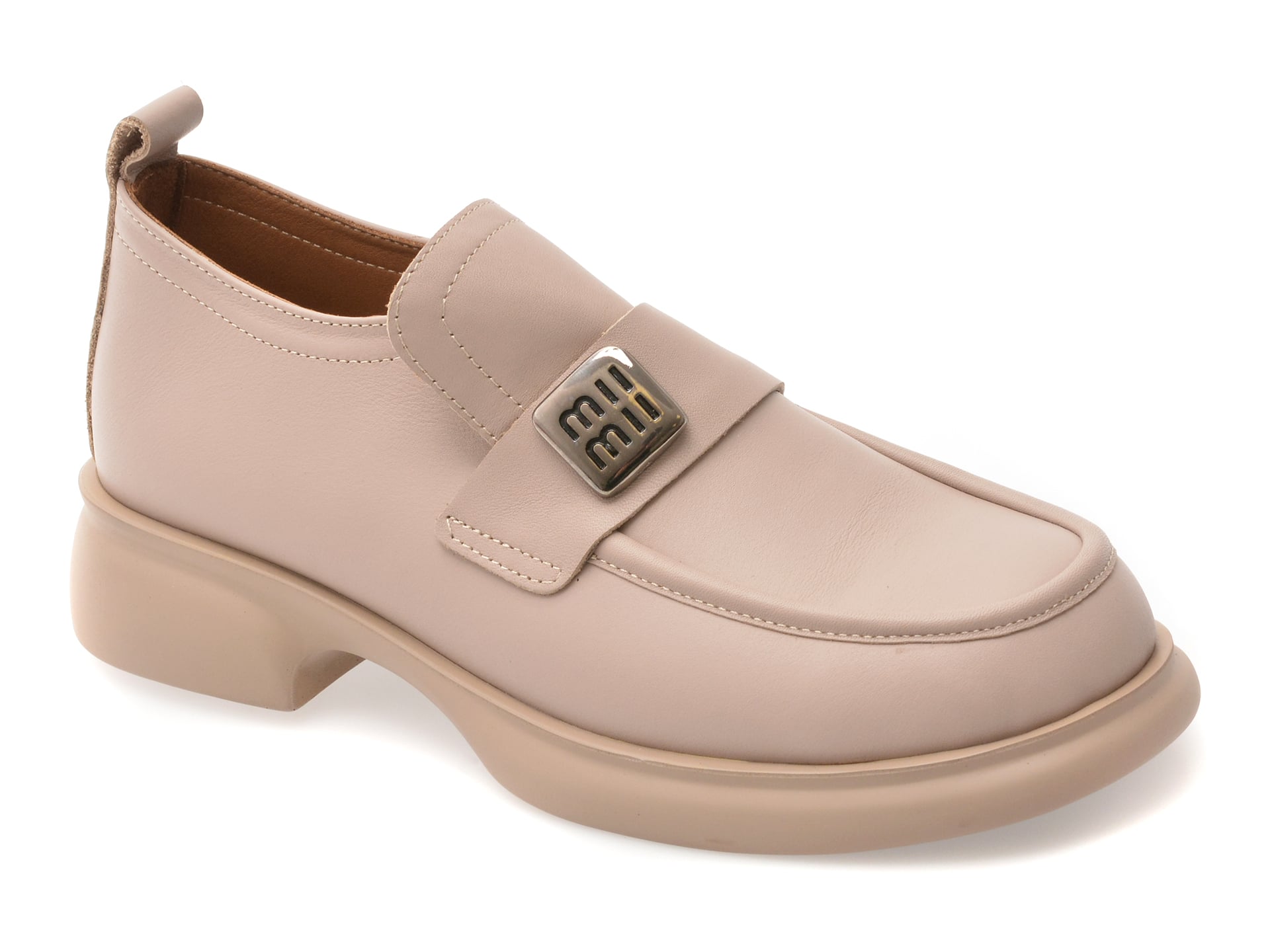 Mocasini GOLD DEER gri din piele naturală