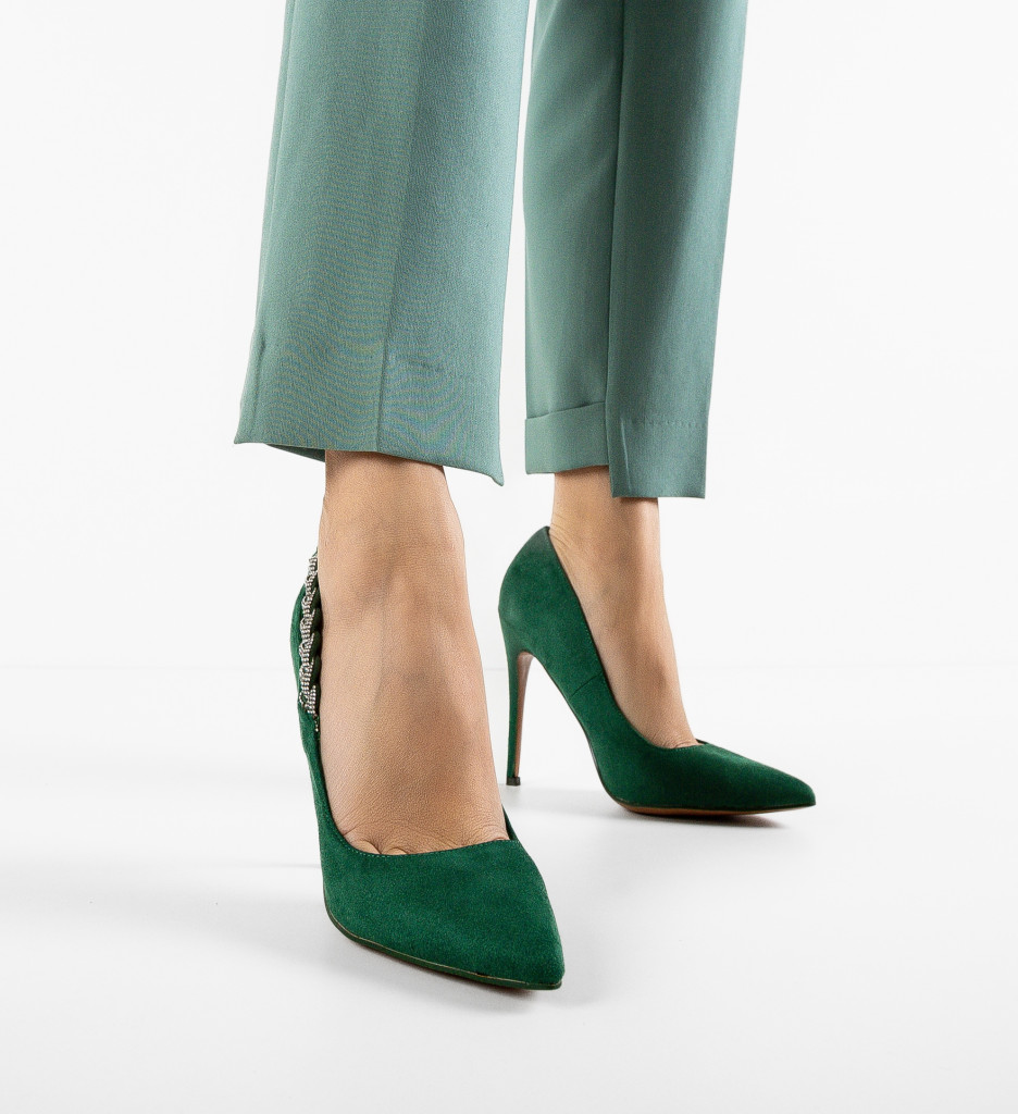 Pantofi Peeta Verzi | Toc Eleganță și Stil - imagine 2