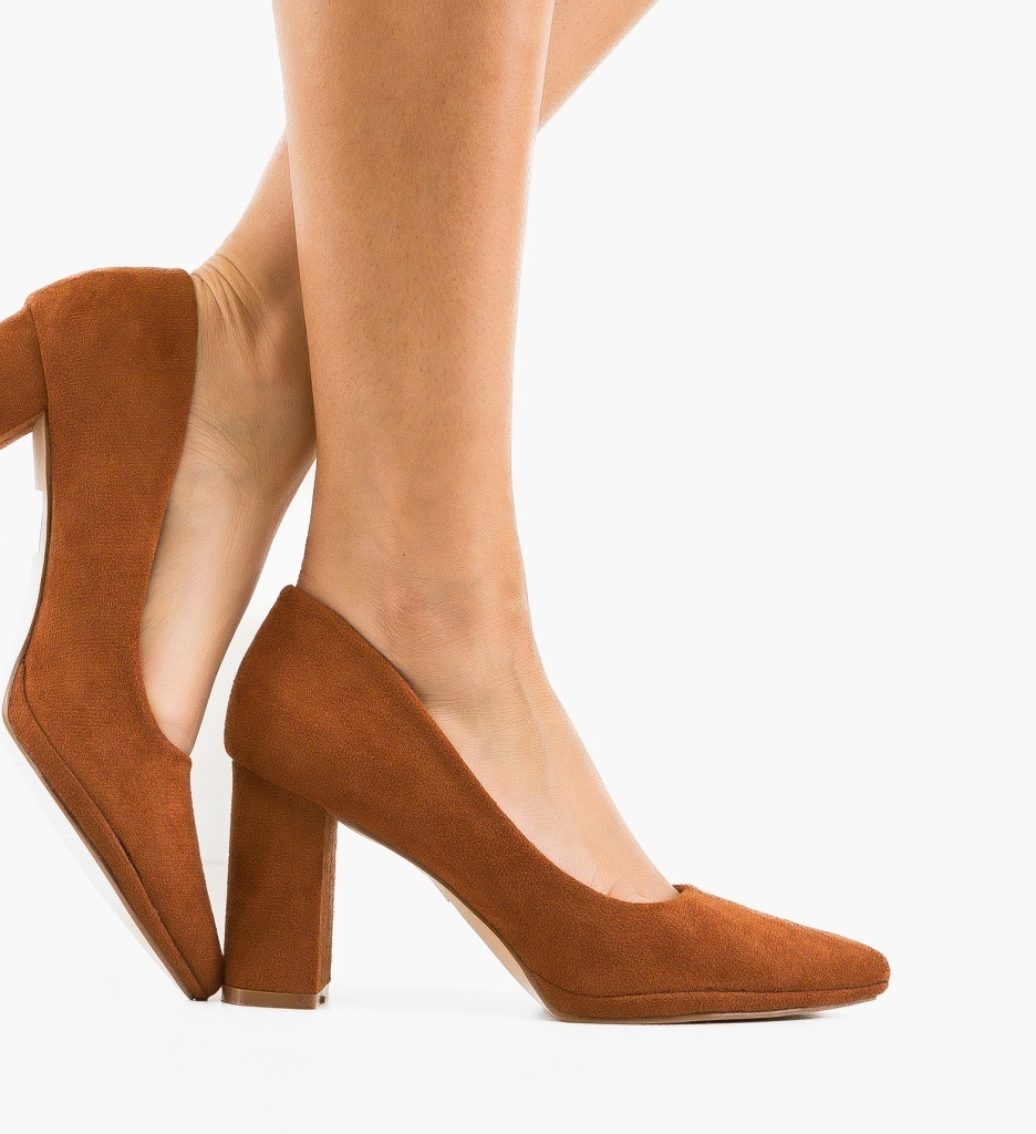 Pantofi Camel cu Toc - Eleganta Asigurata