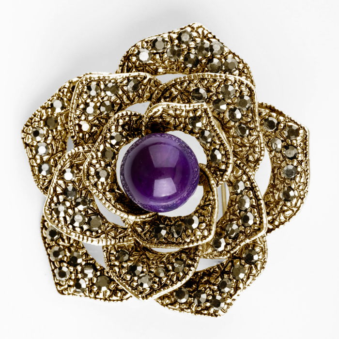 Brosa Trandafir Ametist | Shopika | Martisor