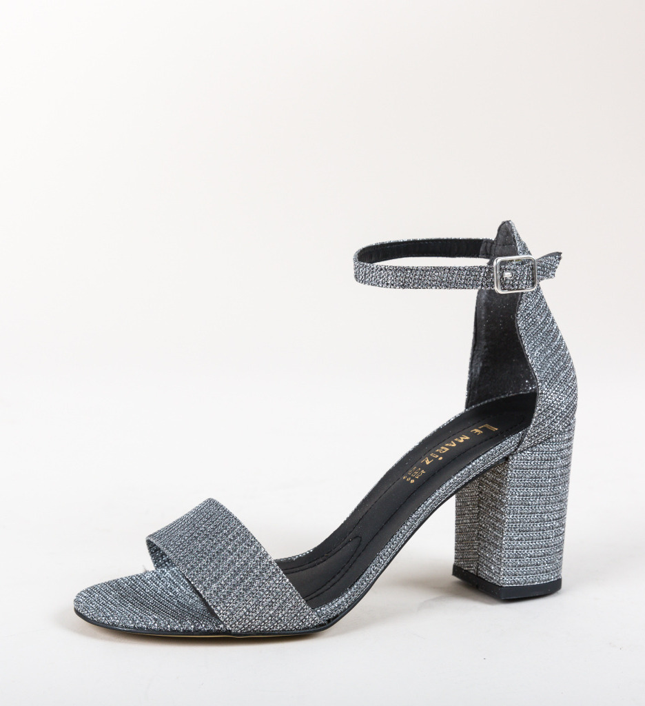 Sandale cu Toc Mariz Gri | Eleganță Asigurată - imagine 9