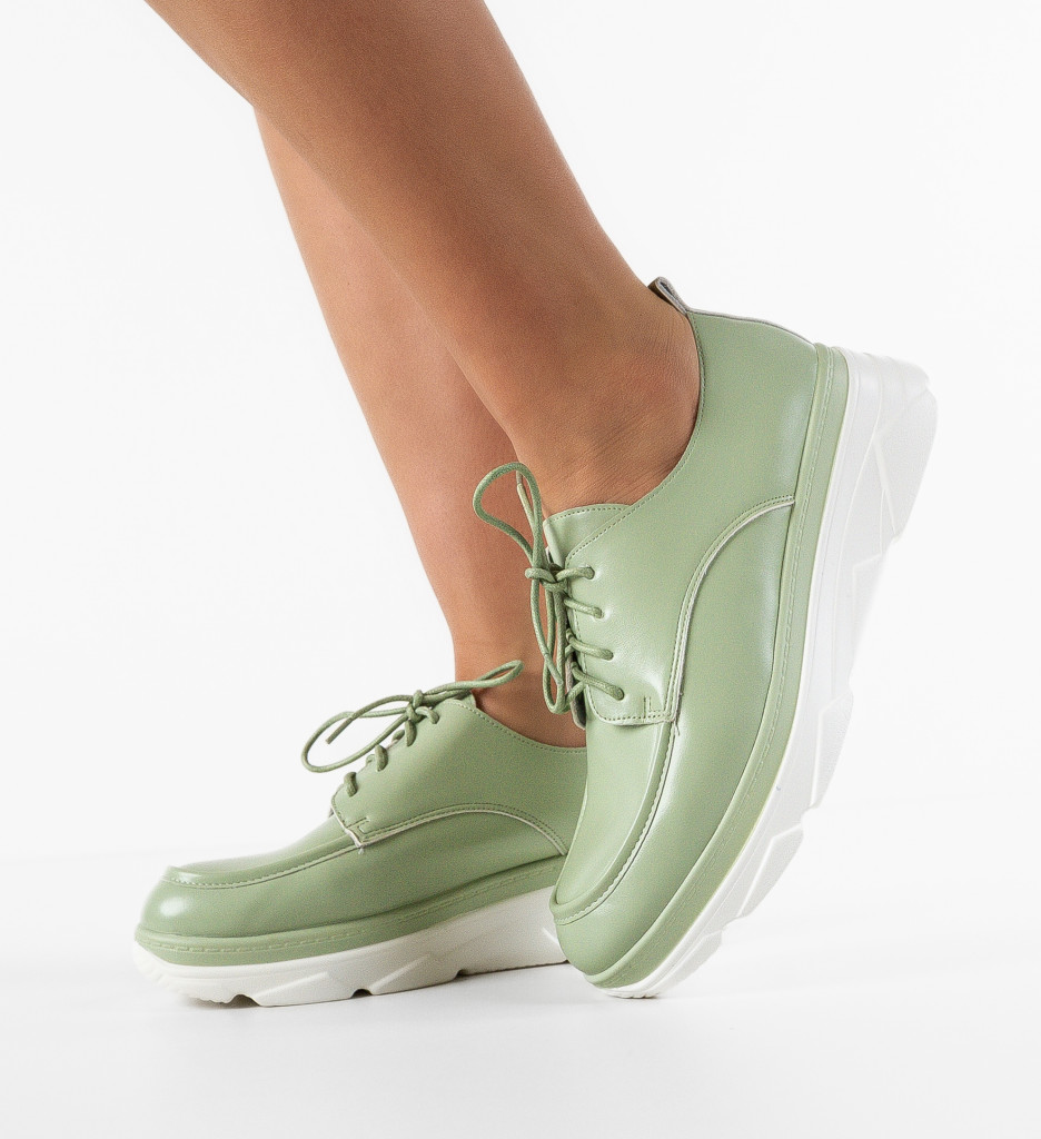 Pantofi Casual Dama Frelly Verzi - Confort & Stil - imagine 3