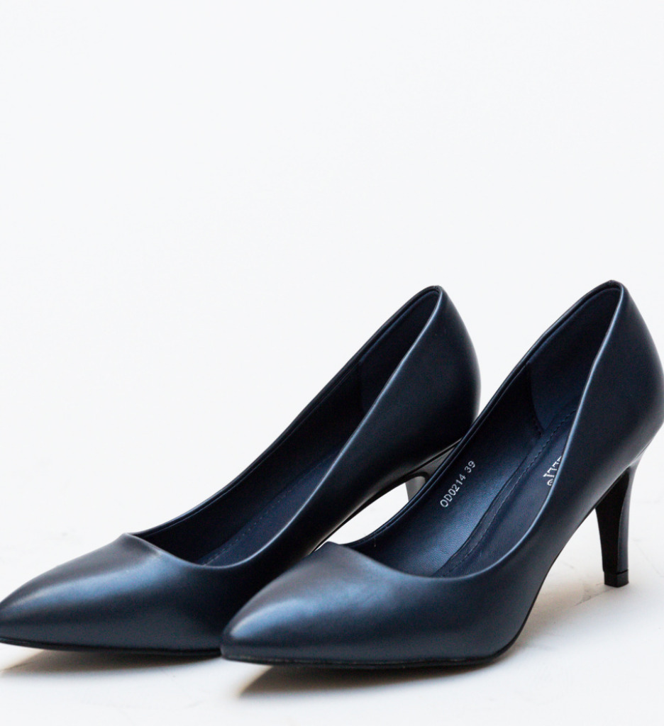 Pantofi Cheloo Bleumarin Eleganți cu Toc - imagine 4