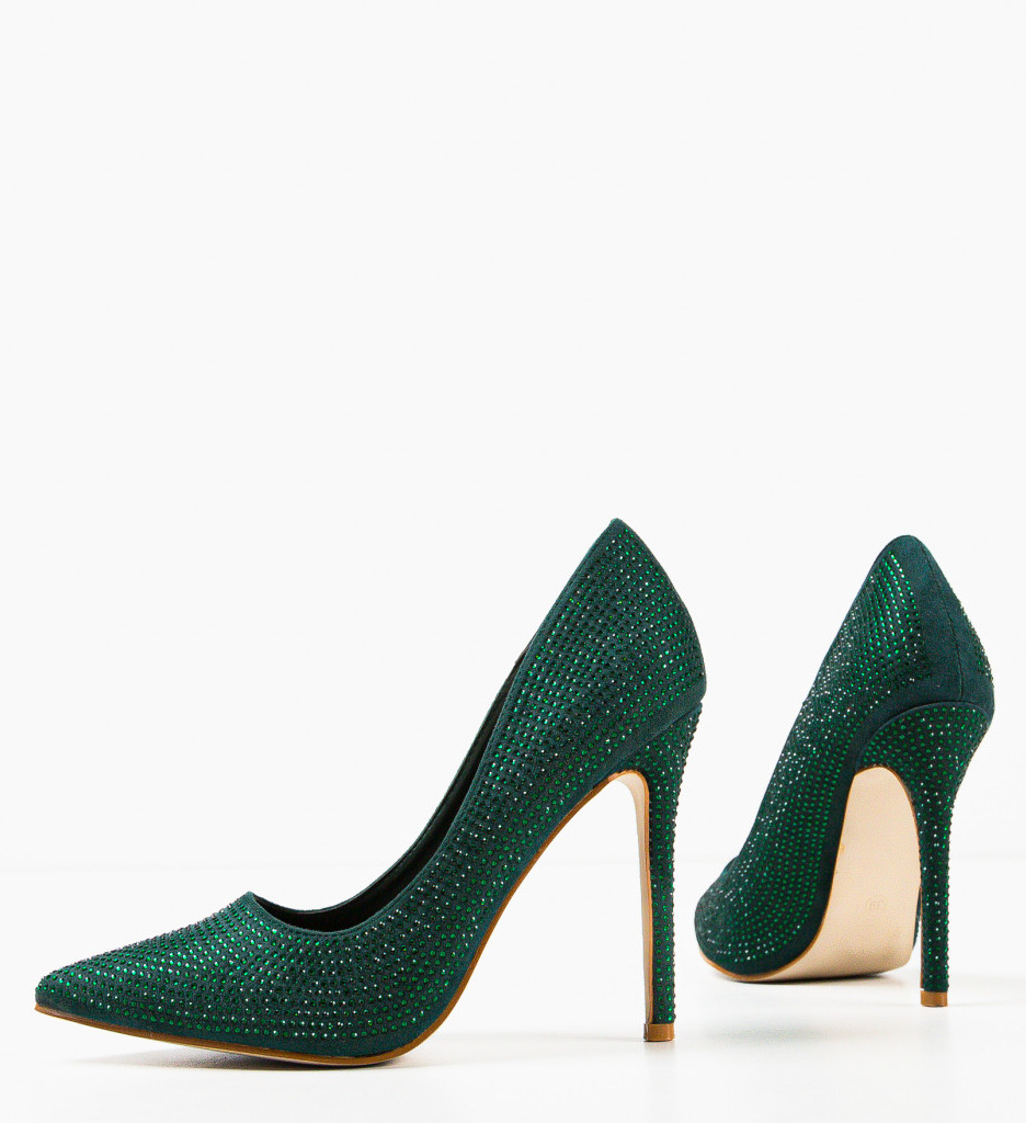 Pantofi Toc Geanyt Verzi - Eleganță și Stil - imagine 4
