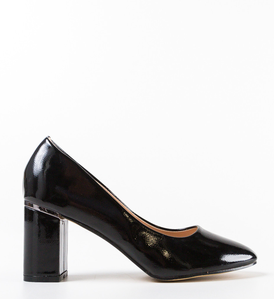 Pantofi Roach Negri cu Toc Eleganți - imagine 2
