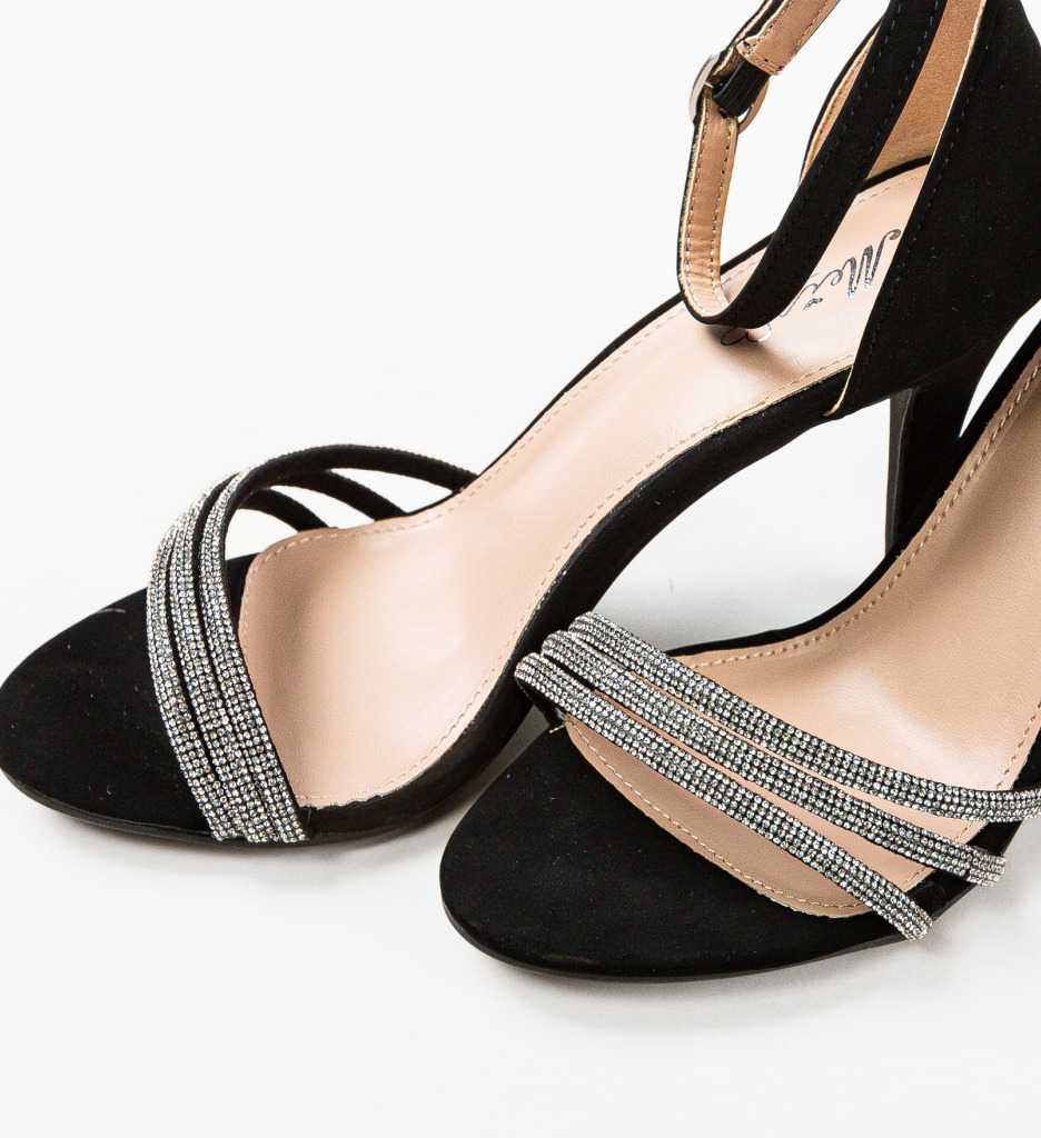 Sandale Donfren Negre cu Toc Elegante - imagine 7