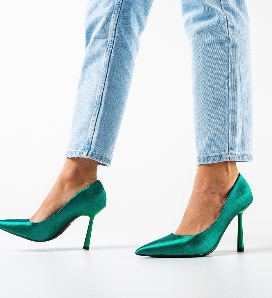Pantofi cu Toc Emmett Verzi | Eleganță - imagine 2