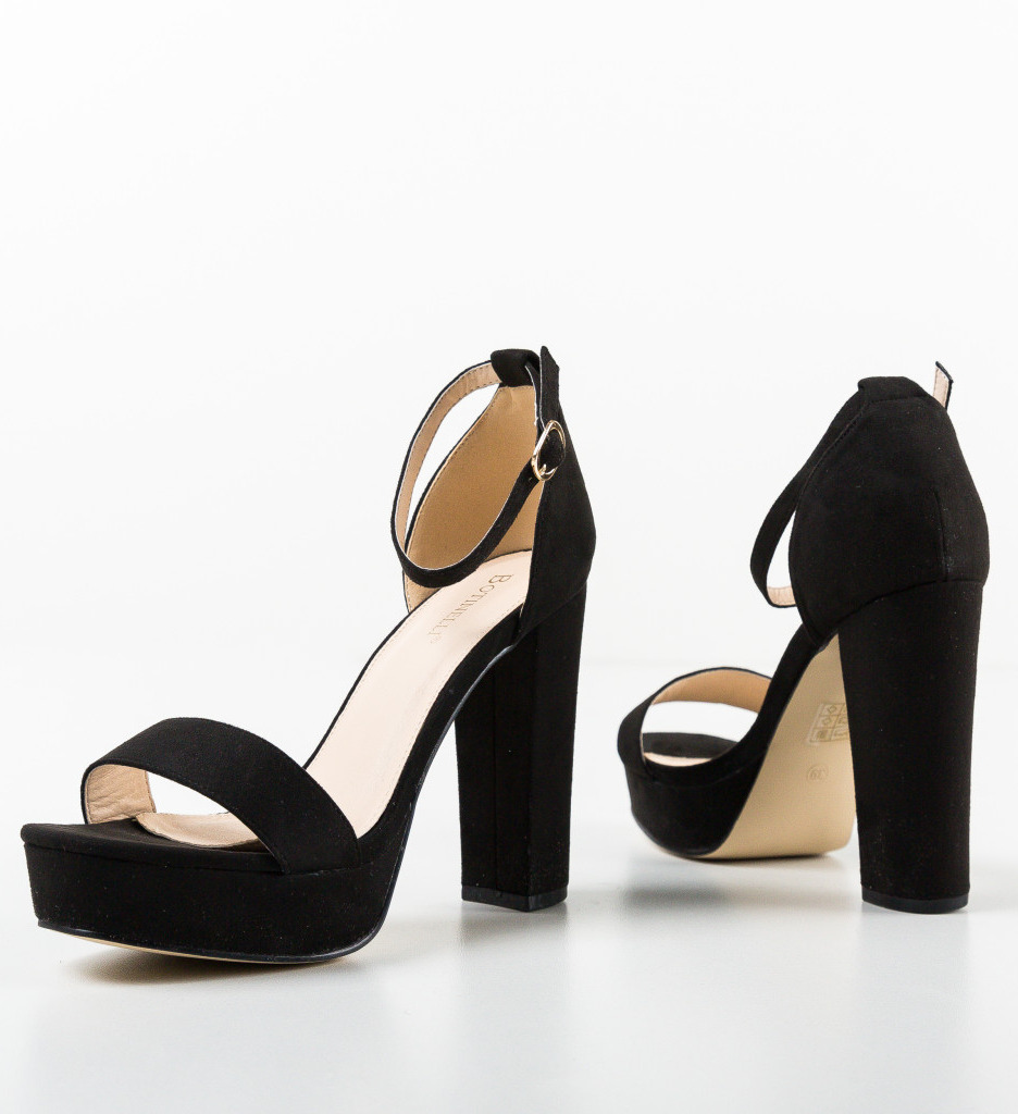 Sandale Dama Rasber Negre cu Toc Elegant - imagine 7