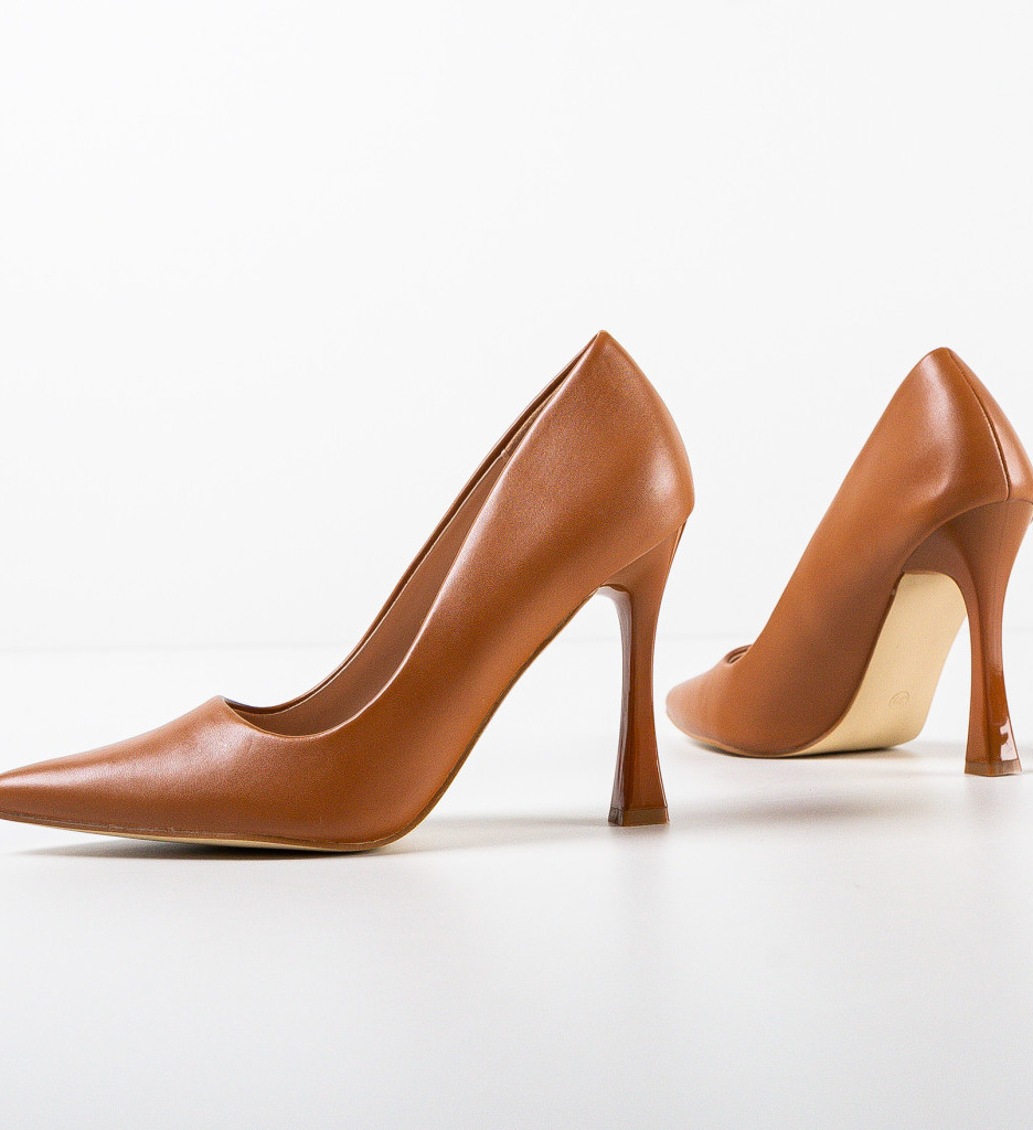 Pantofi cu Toc Pakun Camel - Eleganță și Stil - imagine 4