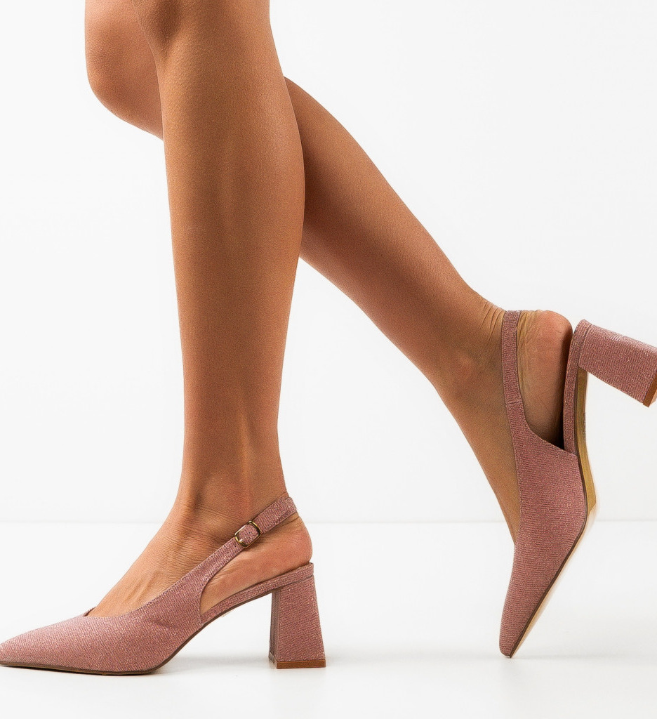 Pantofi Toc Roz Terminak Eleganți - imagine 3