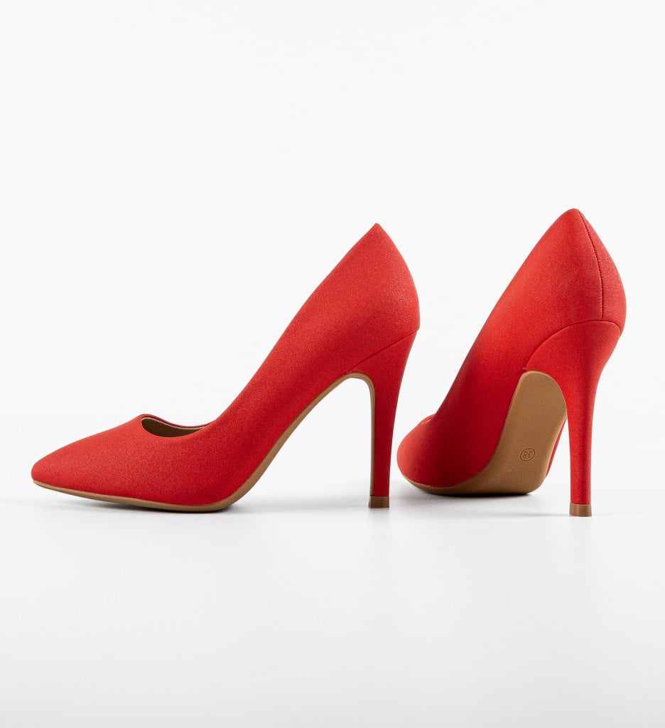 Pantofi Keiran Rosii Eleganți cu Toc - imagine 14