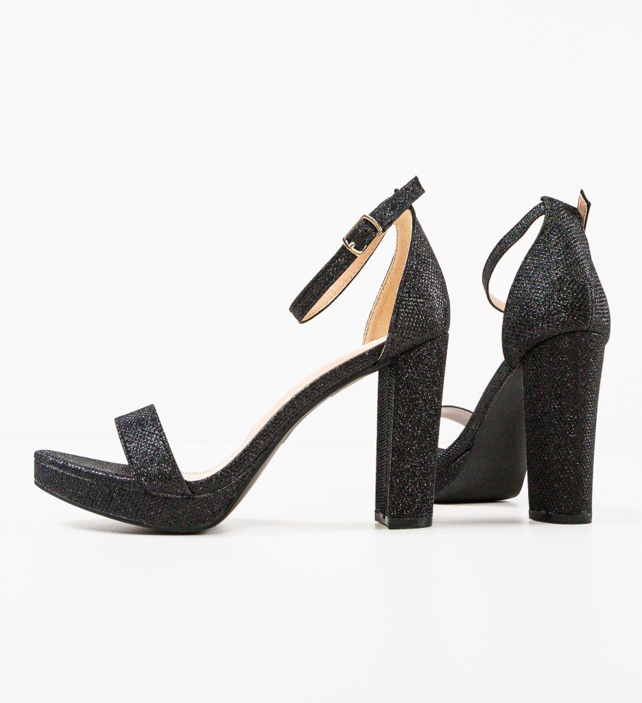 Sandale cu toc Narayan Negre - Eleganță și Stil - imagine 5