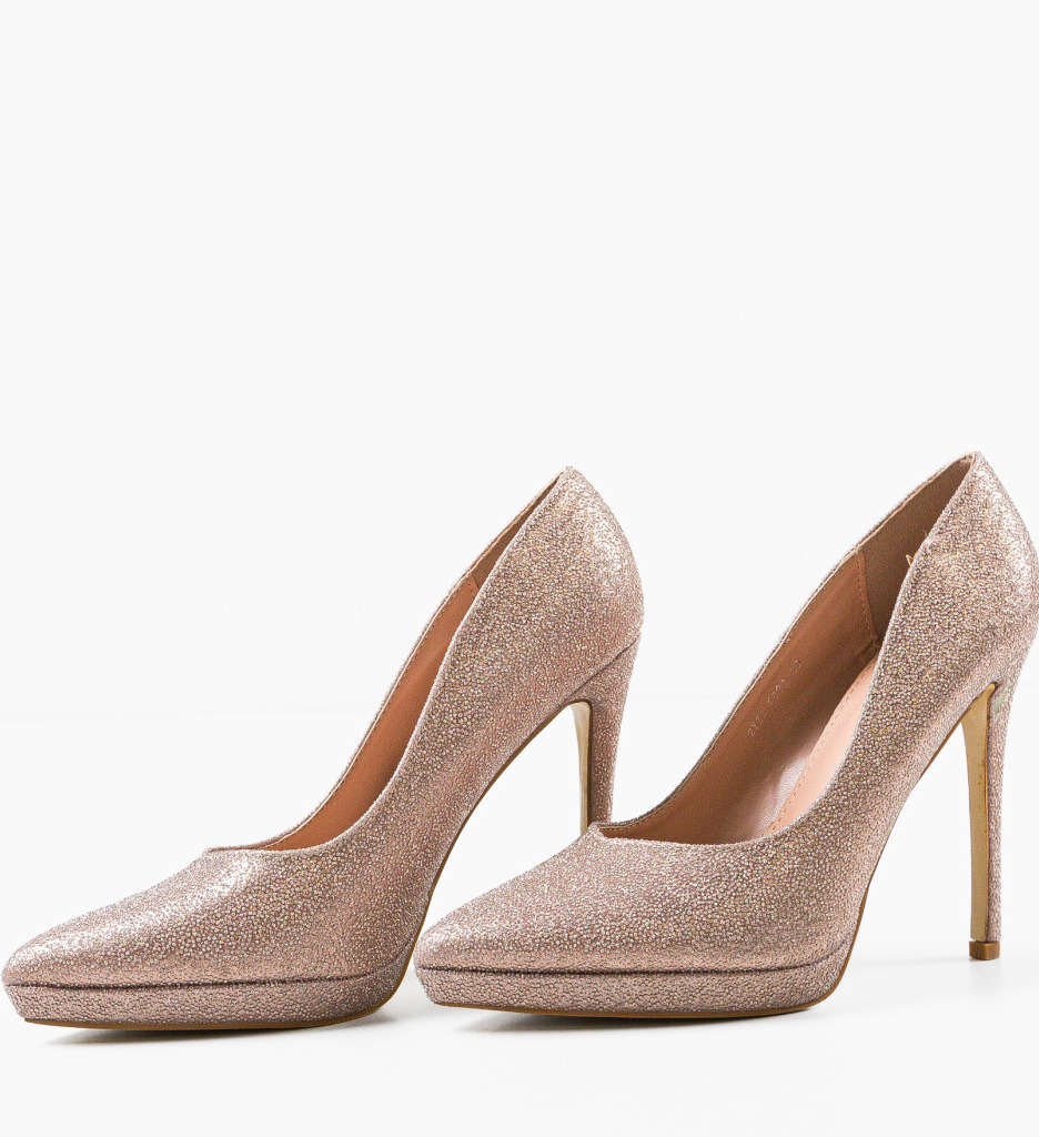 Pantofi Hamish Aurii | Eleganță cu Toc - imagine 5