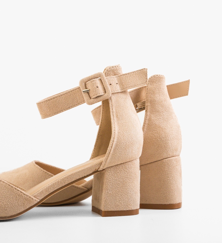 Pantofi dama Cain Bej eleganți cu toc - imagine 6