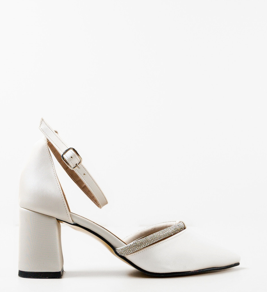 Pantofi Dama Filme Albi Eleganți - imagine 4